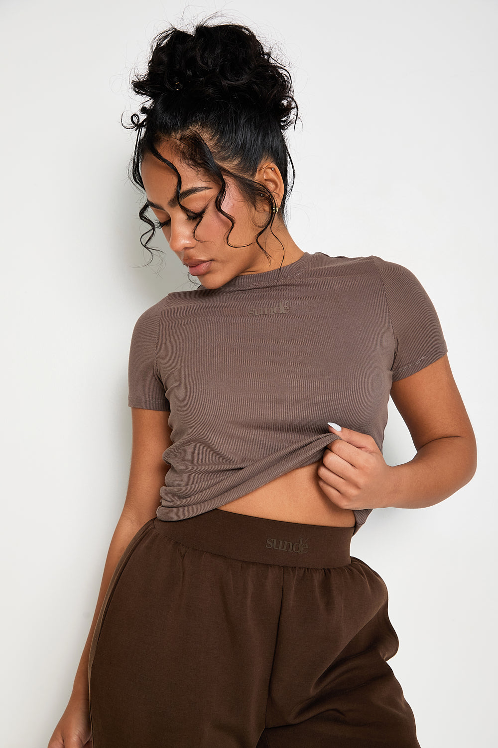 Ribbed T-Shirt - Mocha