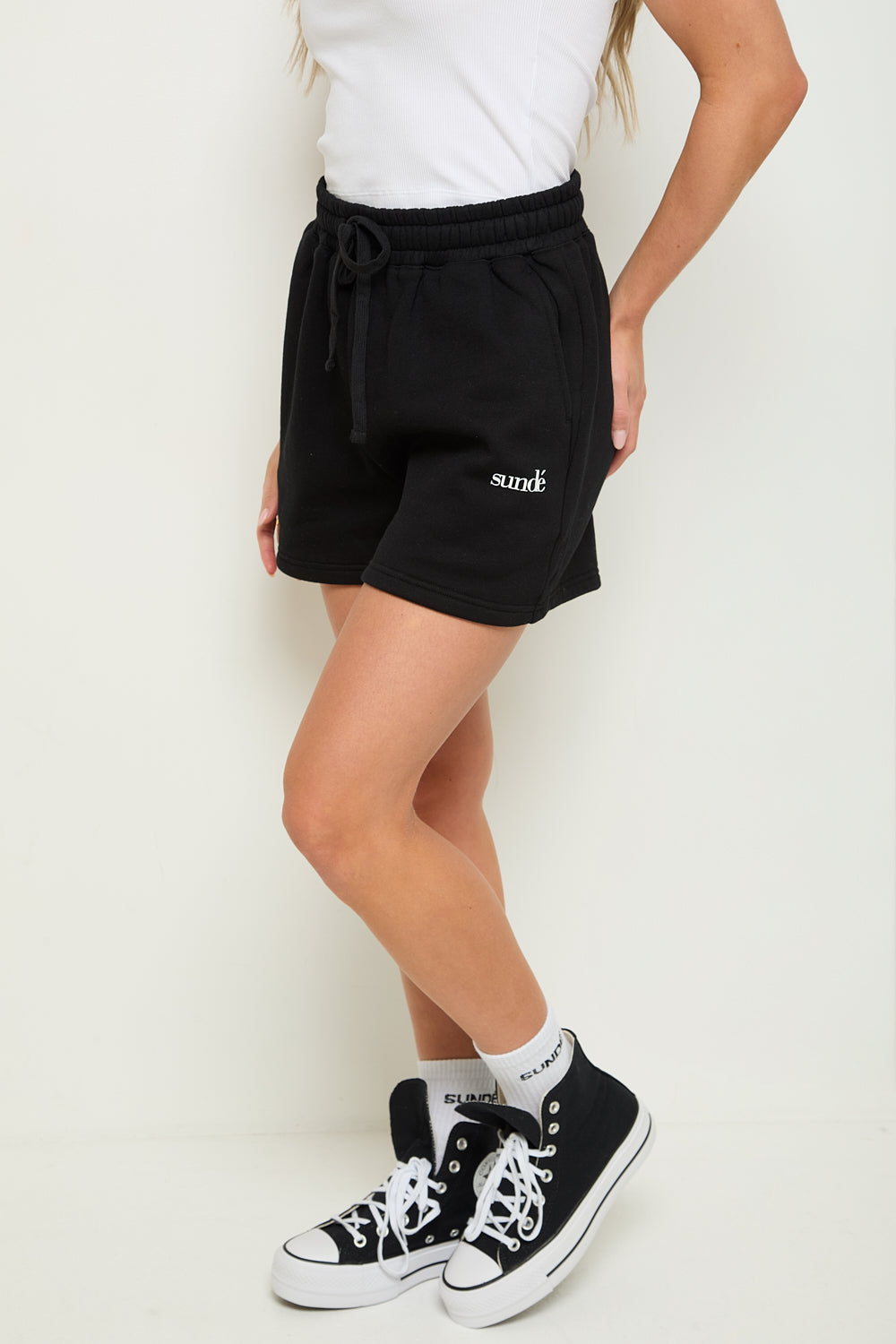 High Waisted Sweatshort - Black