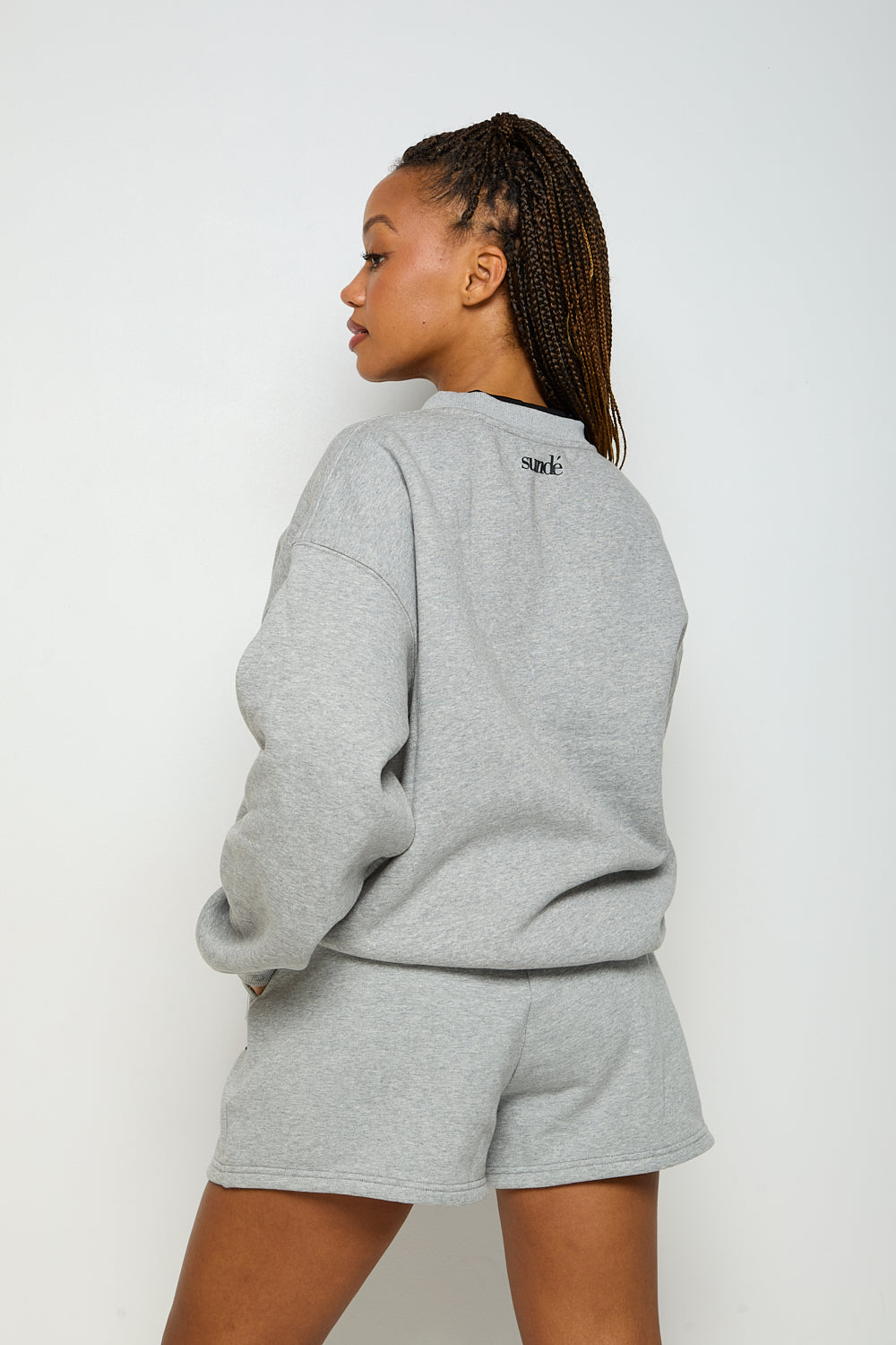 High Waisted Sweatshort - Grey Marl