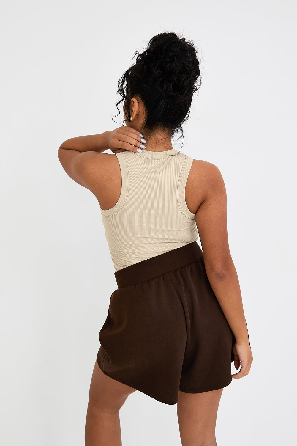 Ribbed Racer Top - Latte